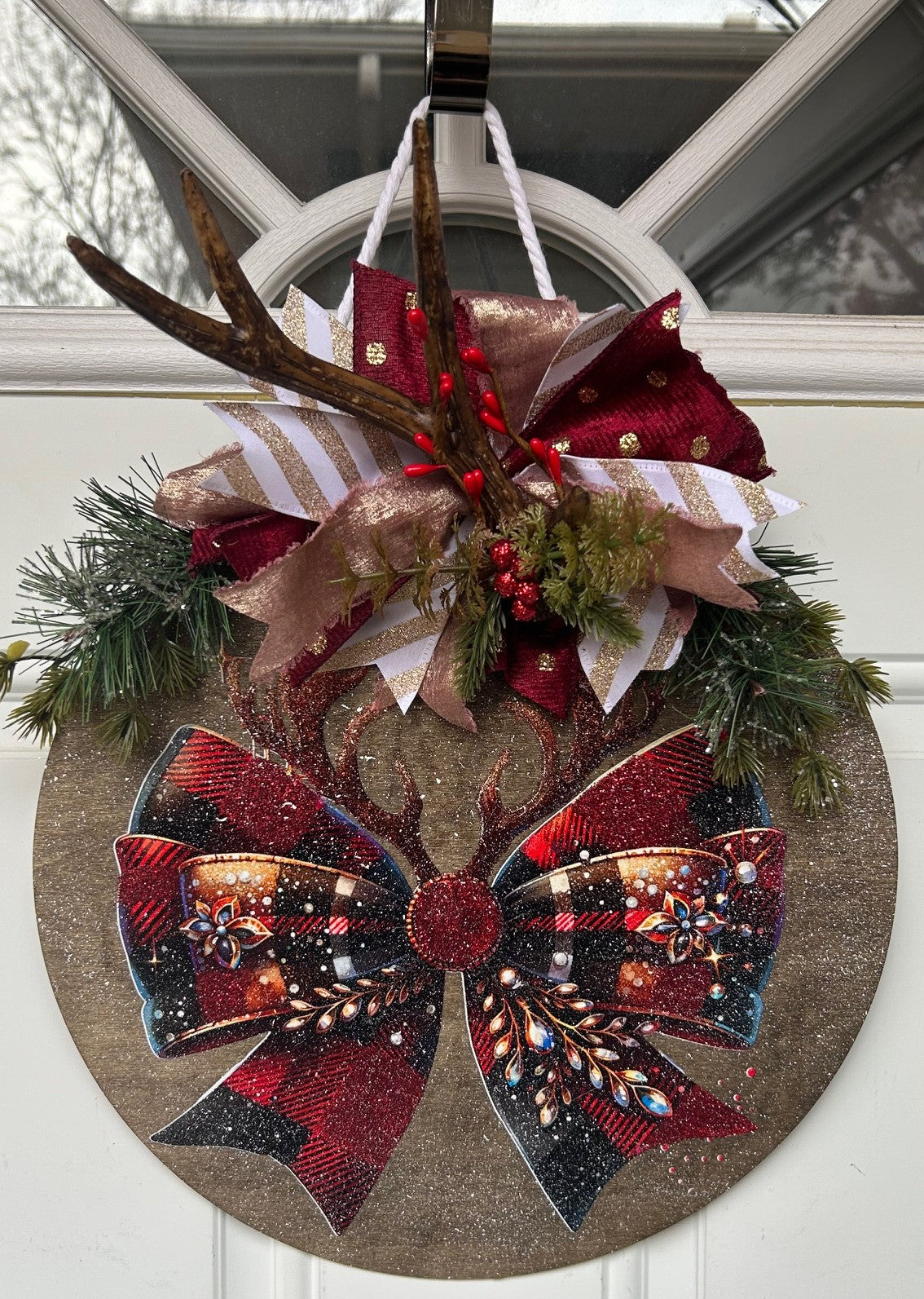 Christmas Bow with Antlers