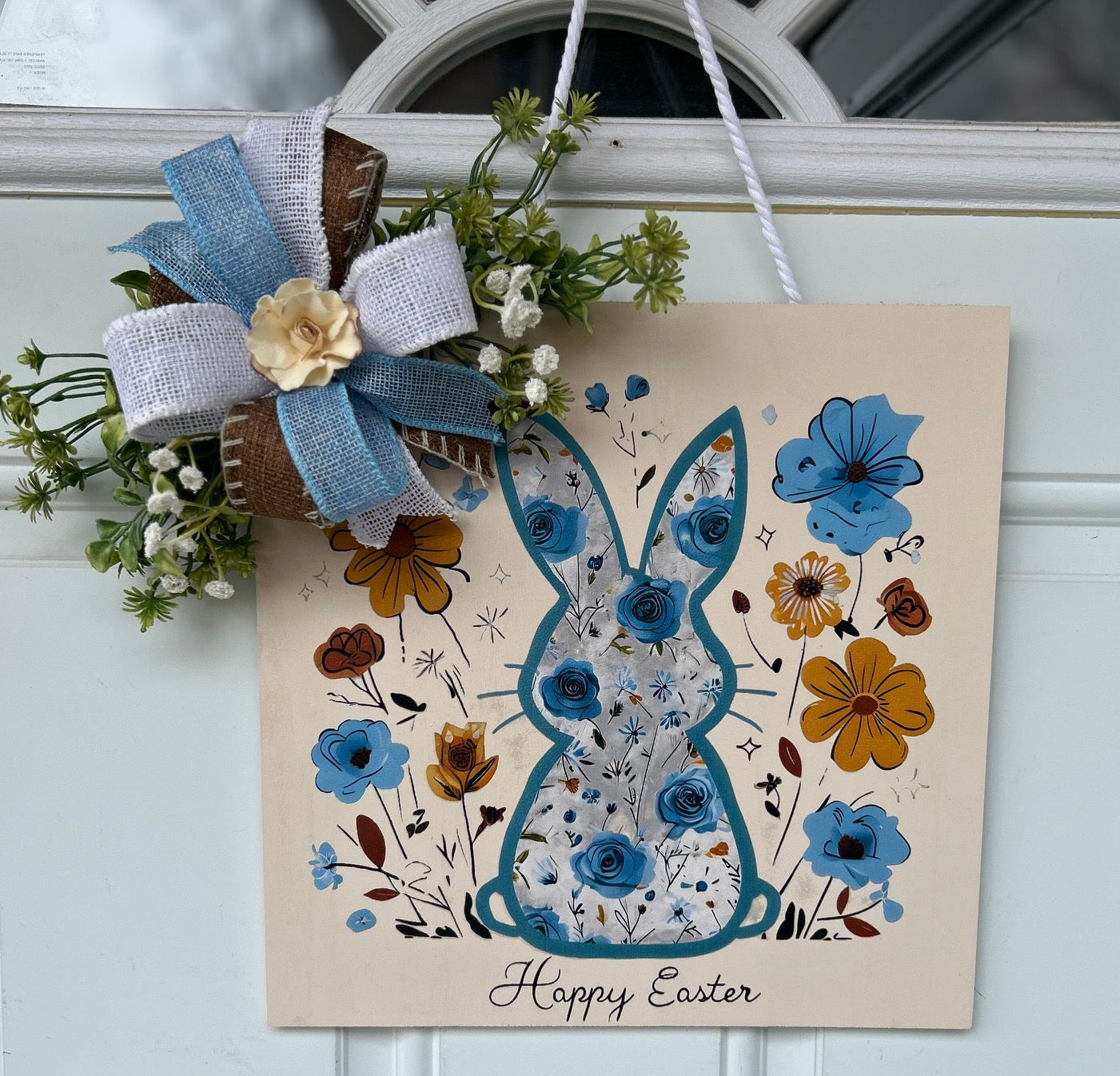 Happy Easter Floral Bunny