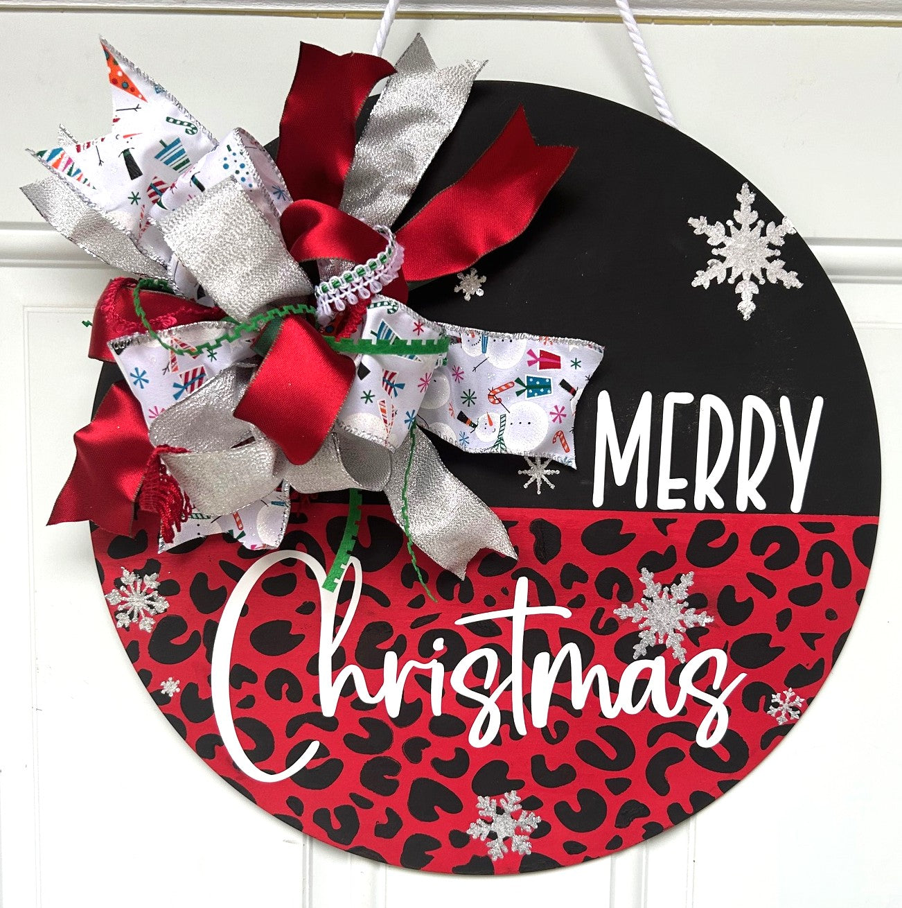 Black and Red Leopard Merry Christmas