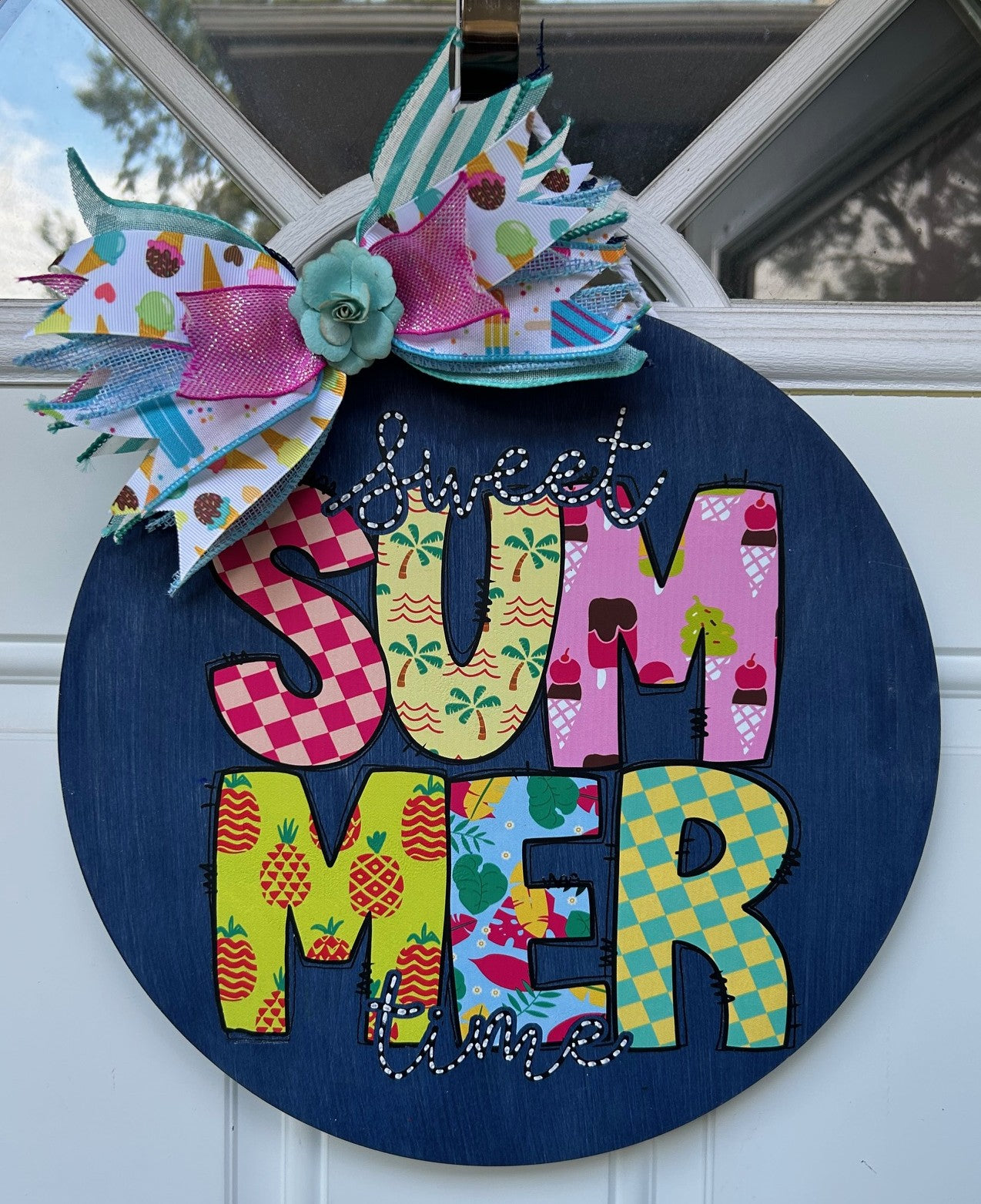 Summer Sign Navy Background