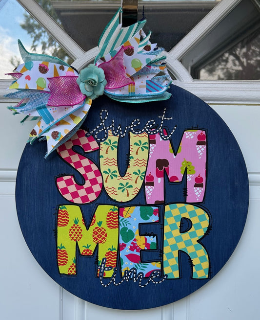 Summer Sign Navy Background